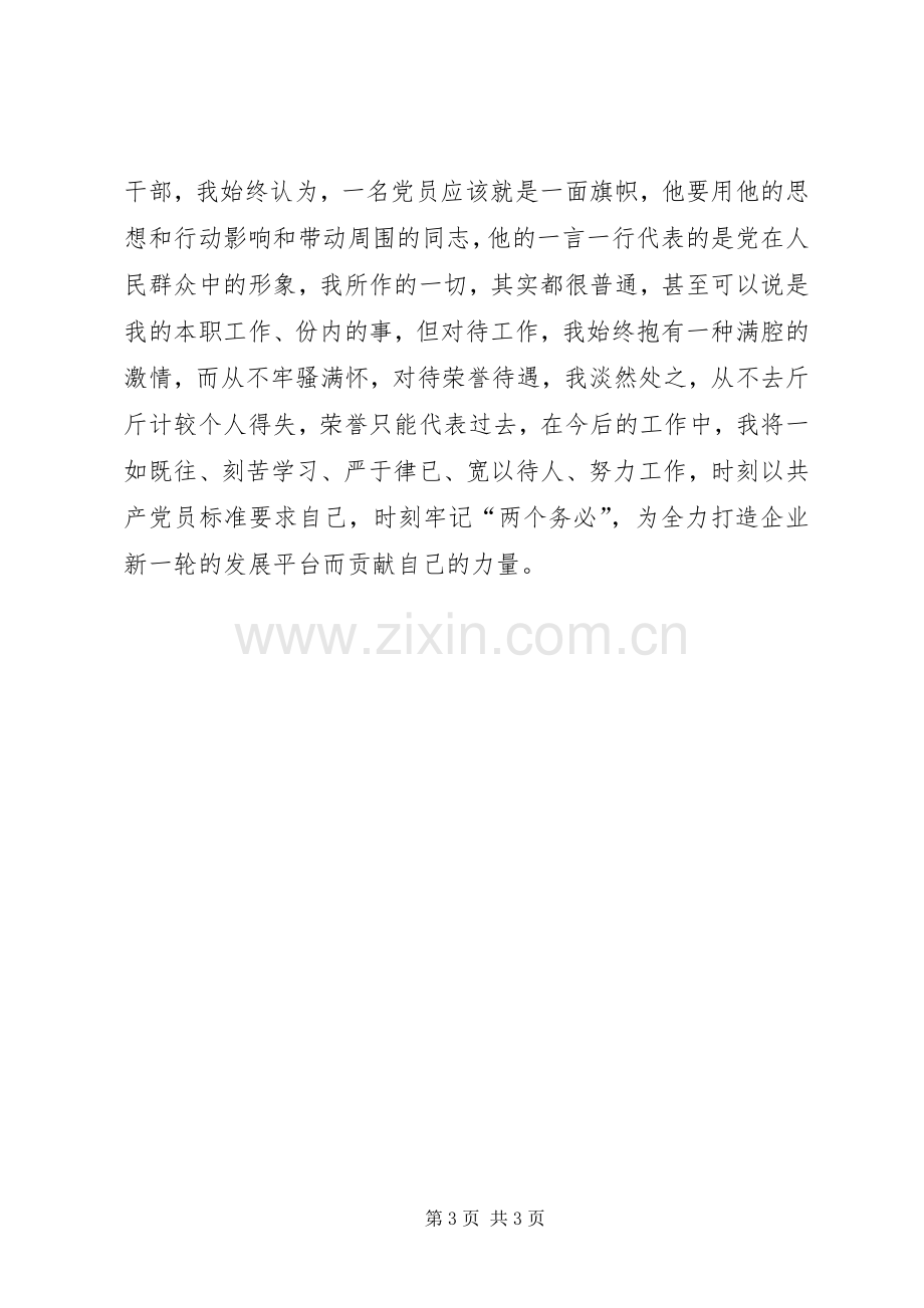 基层企业党员代表发言稿.docx_第3页