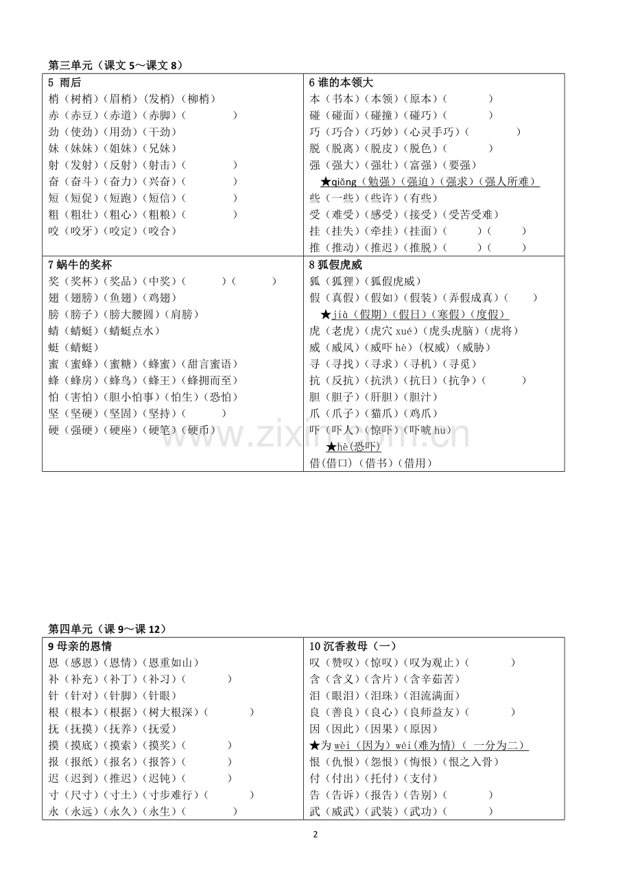 苏教版二年级下语文词卡.doc_第2页