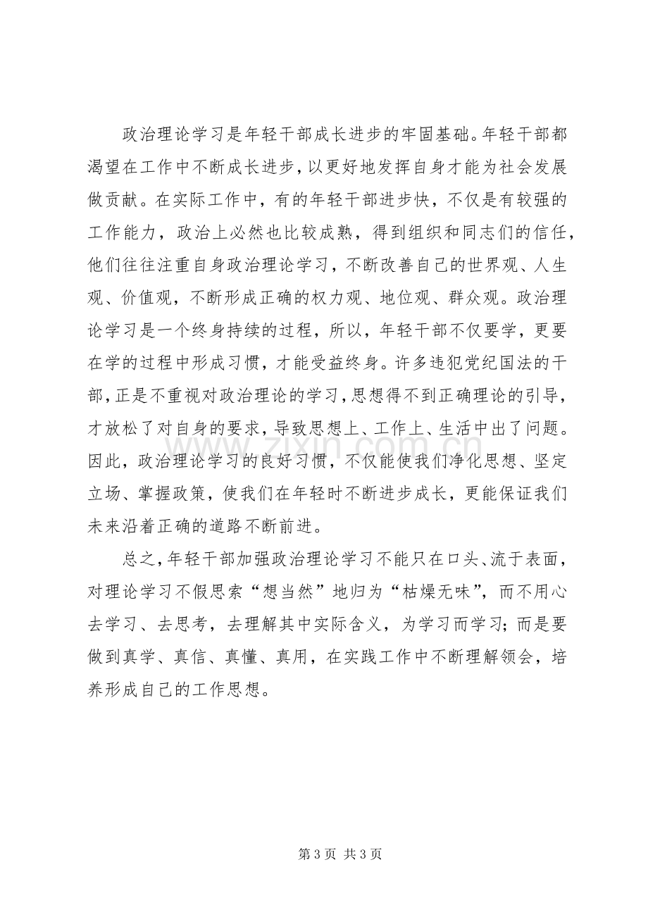 年轻干部政治理论学习心得体会.docx_第3页