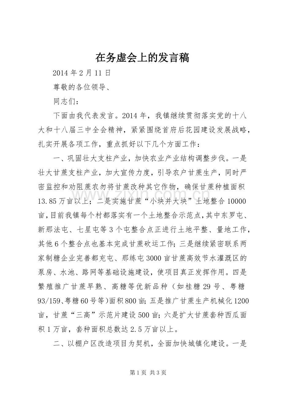 在务虚会上的发言稿.docx_第1页