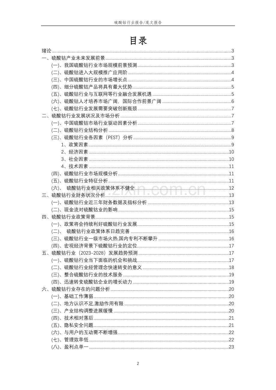 2023年硫酸钴行业分析报告及未来五至十年行业发展报告.docx_第2页