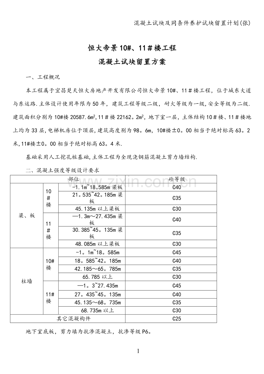 混凝土试块及同条件养护试块留置计划(张).doc_第2页