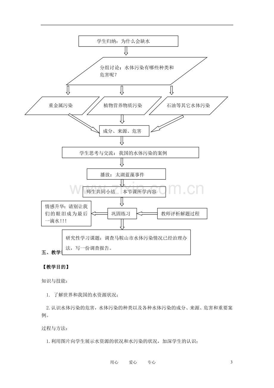 安徽省马鞍山市外国语学校九年级化学-爱护水资源教学设计-人教新课标版.doc_第3页