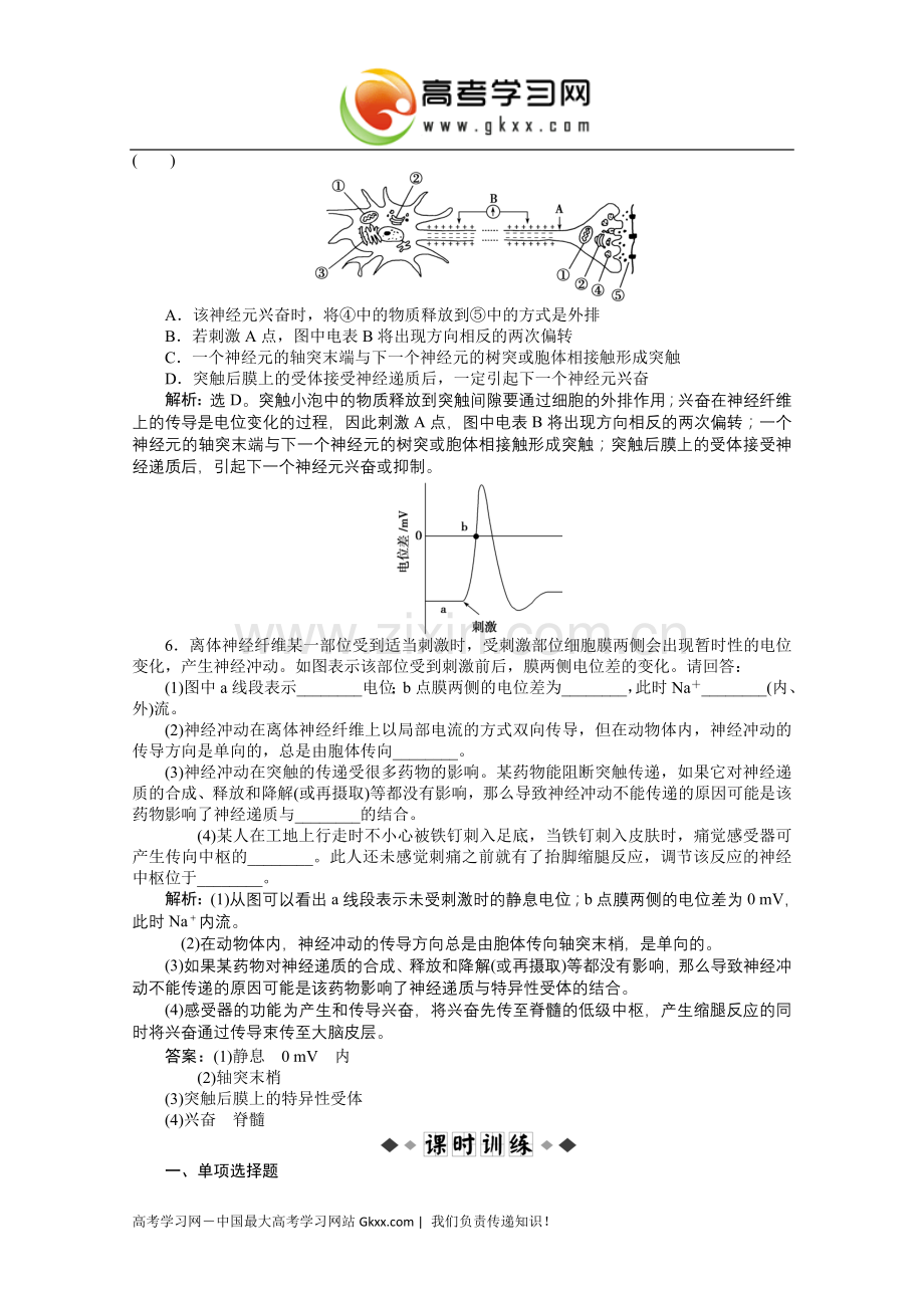 第二章《人体神经调节的结构基础和调节过程、人脑的高级功能.doc_第2页