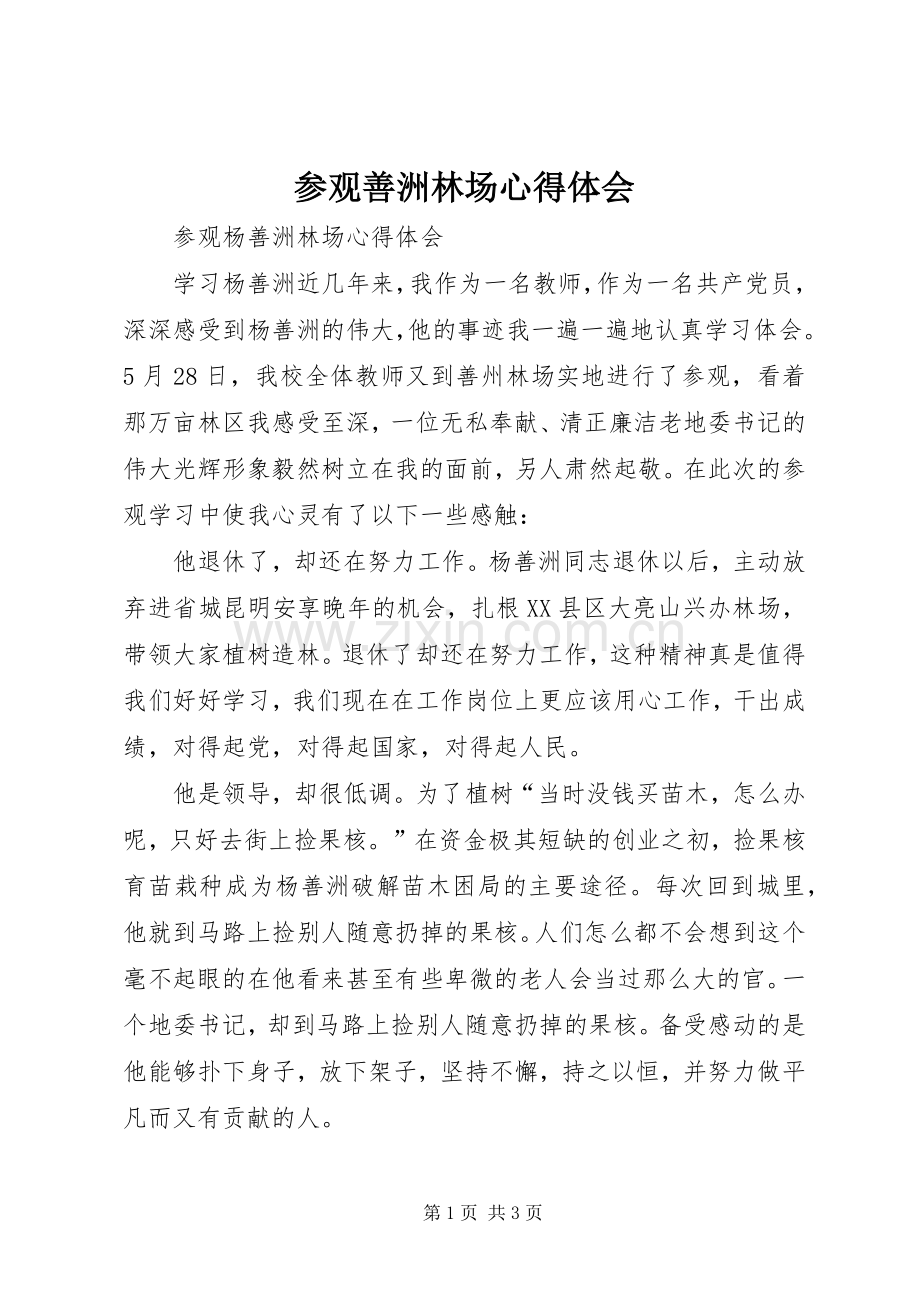 参观善洲林场心得体会.docx_第1页