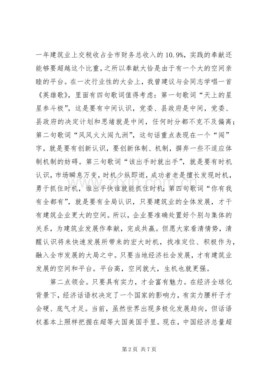 领导在建筑业协会代表大会的发言.docx_第2页