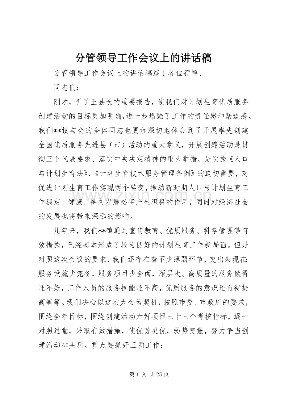 分管领导工作会议上的讲话稿.docx_第1页