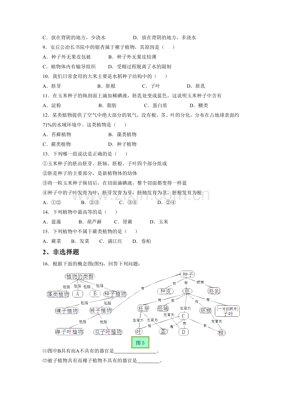 《第1节-地面上的植物》同步练习1.doc_第2页