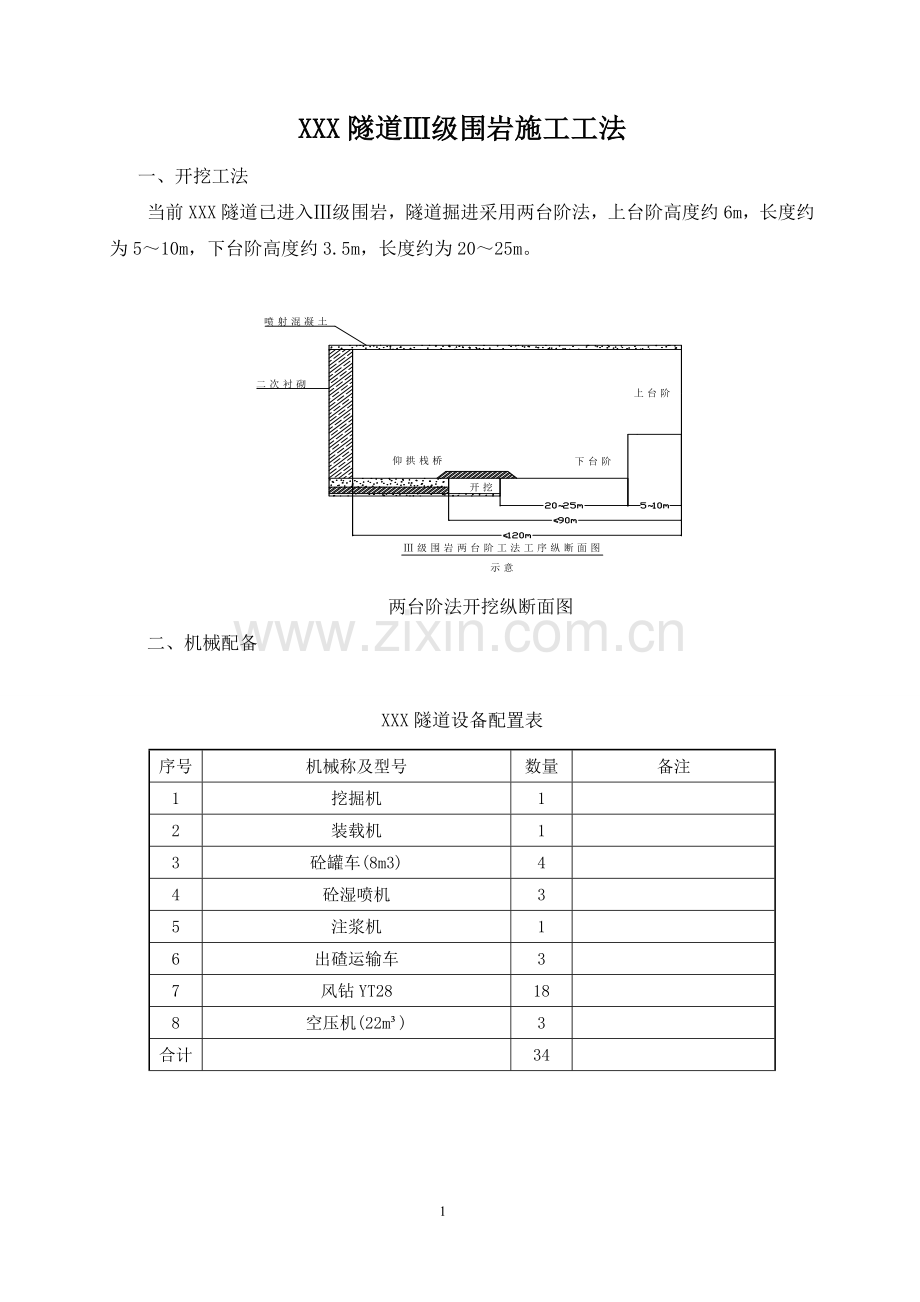 隧道Ⅲ级围岩施工工法.doc_第1页