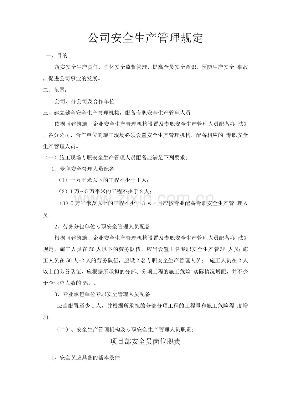 公司安全生产管理办法.docx_第1页