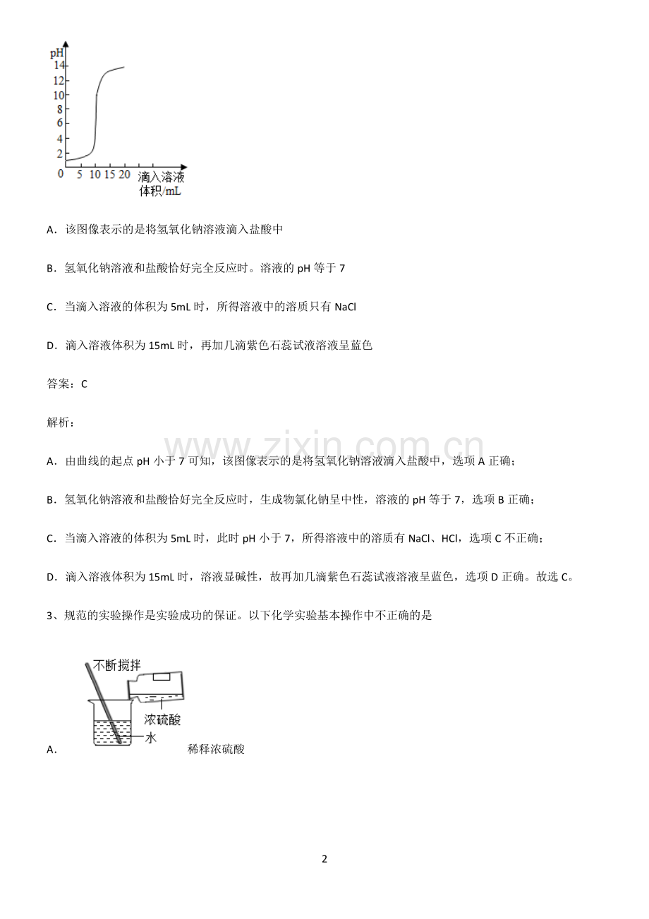 人教版2022年初中化学酸和碱知识集锦.pdf_第2页