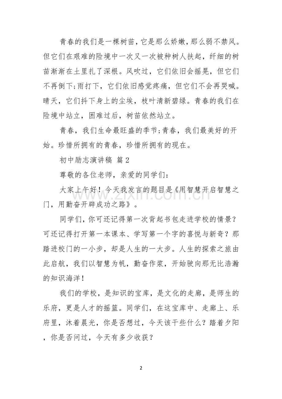 实用的初中励志演讲稿四篇.docx_第2页