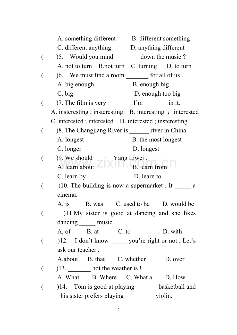 仁爱英语英语八年级上竞赛试题.doc_第2页