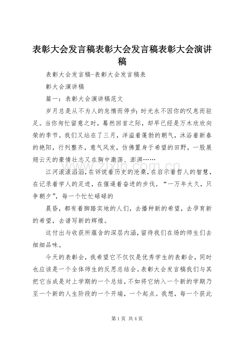 表彰大会发言稿表彰大会发言稿表彰大会演讲稿.docx_第1页