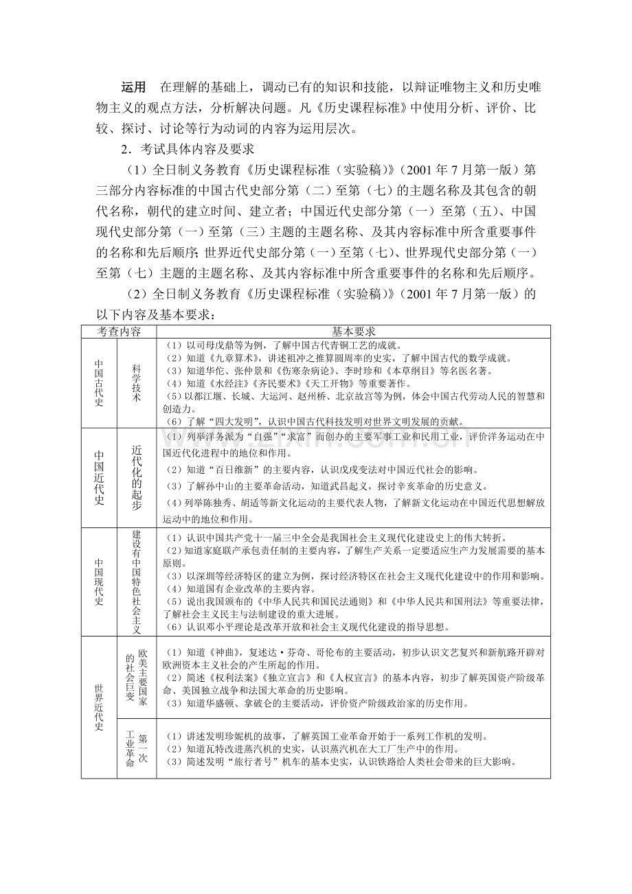 2014中考考试标准历史.doc_第2页