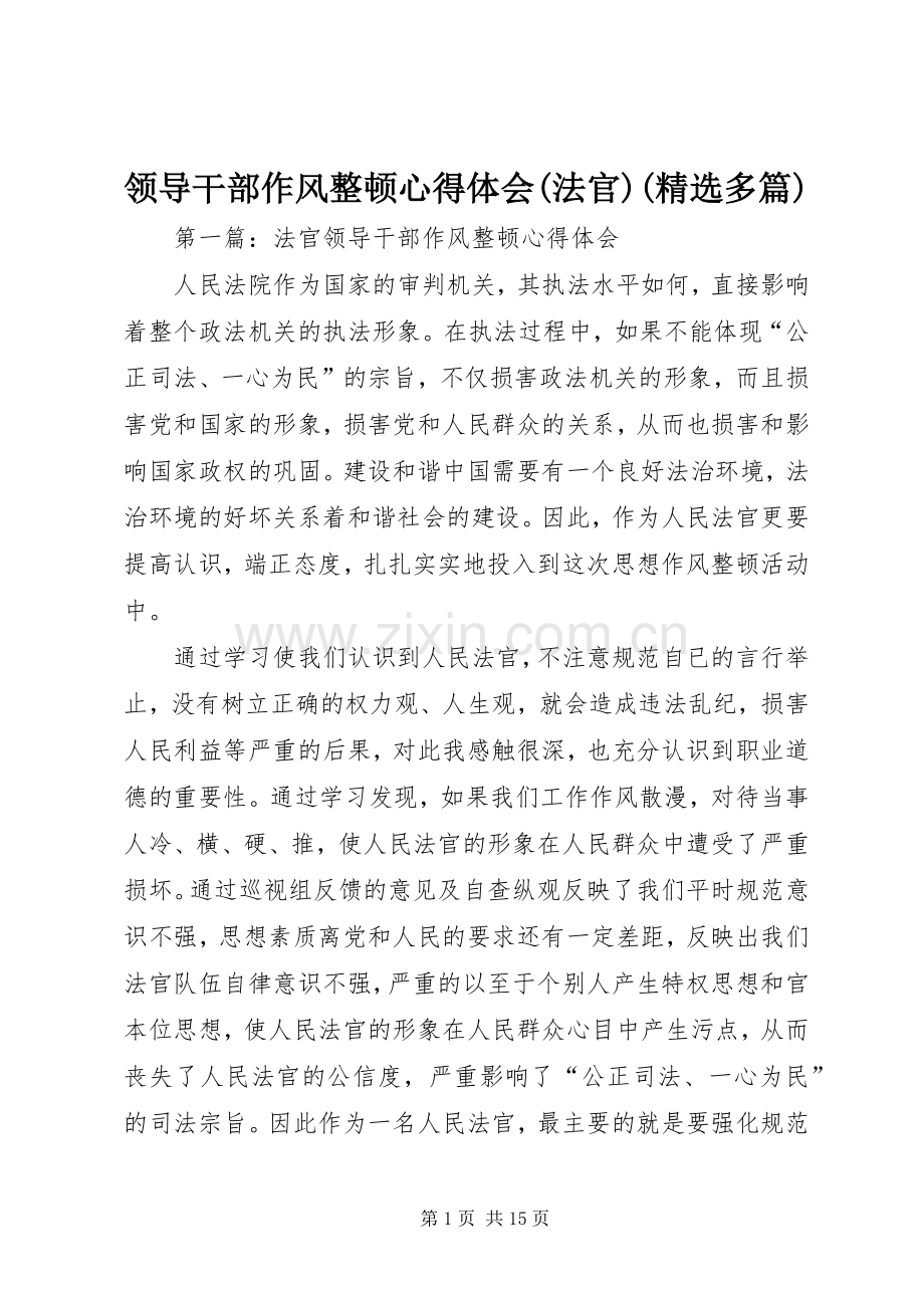 领导干部作风整顿心得体会(法官)(多篇).docx_第1页