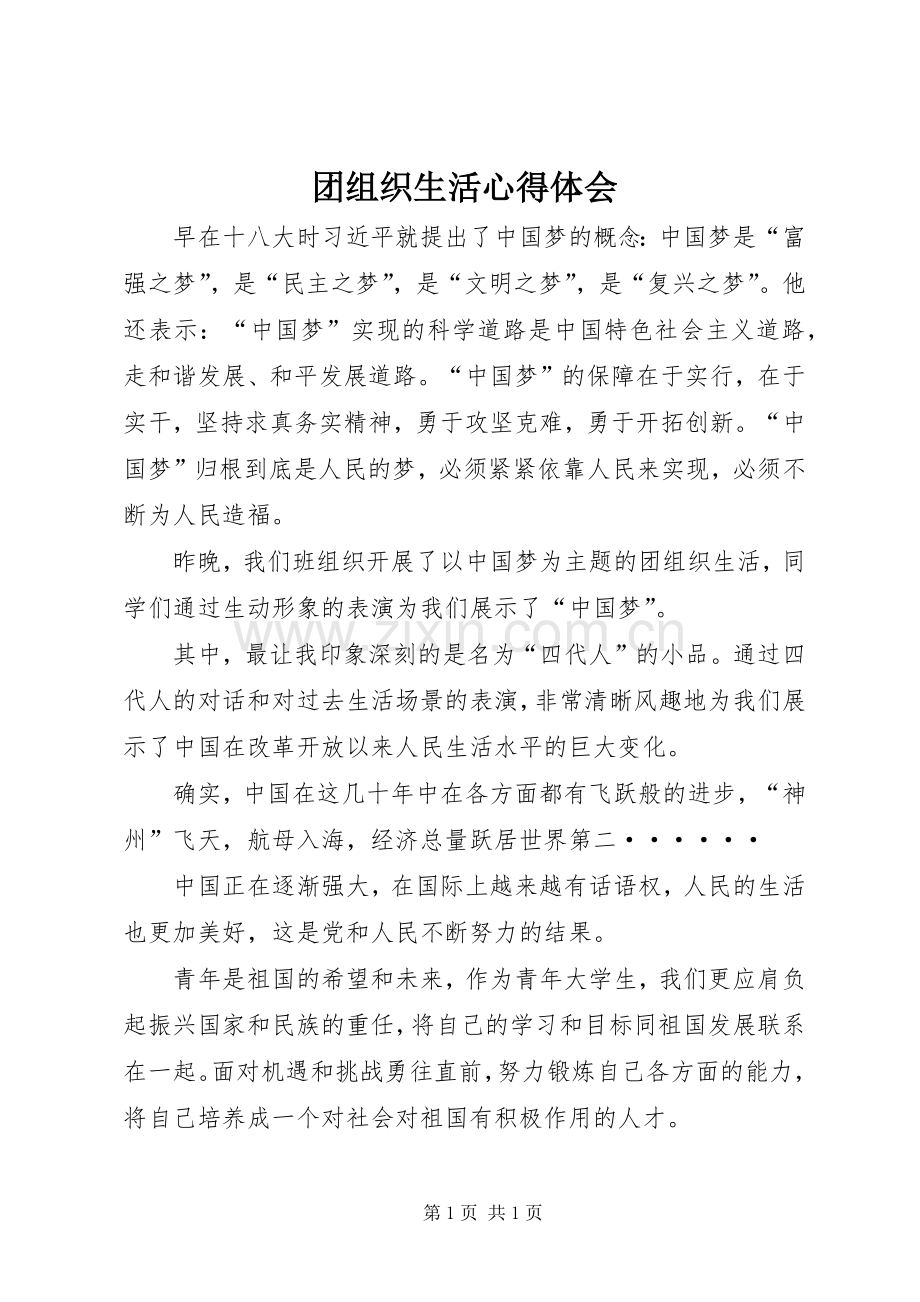 团组织生活心得体会.docx_第1页