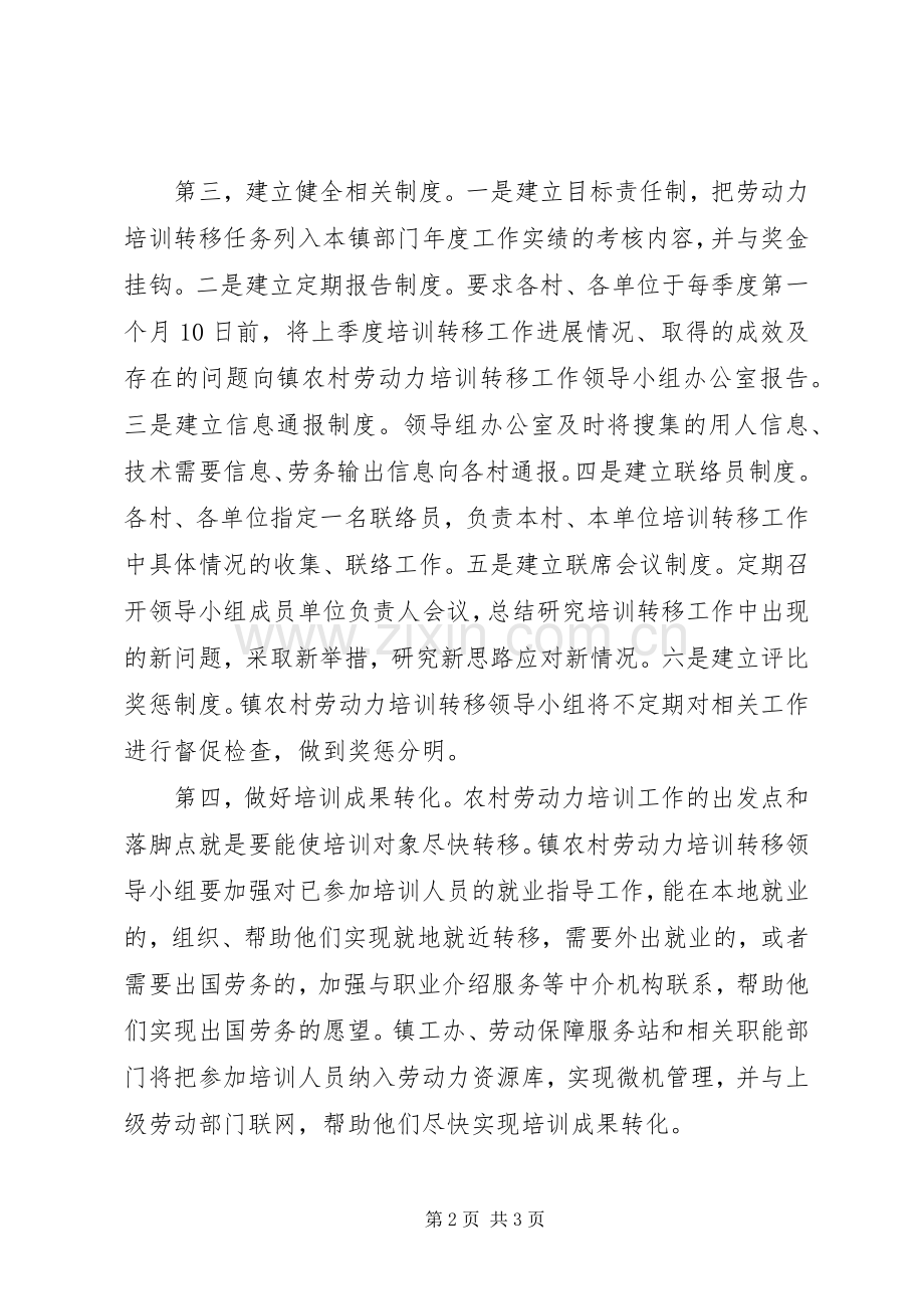 全县农村劳动力培训转移工作会议表态发言.docx_第2页