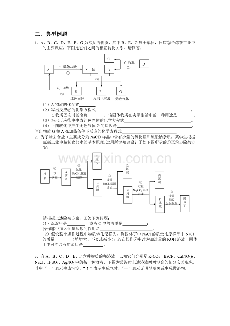 初三化学推断题专项练习(含答案).doc_第2页