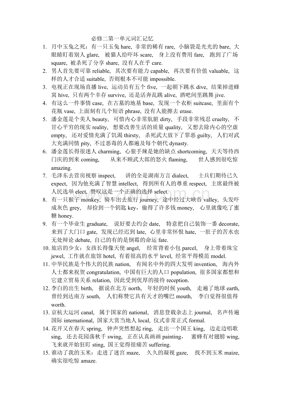 必修二第一单元词汇记忆.pdf_第1页