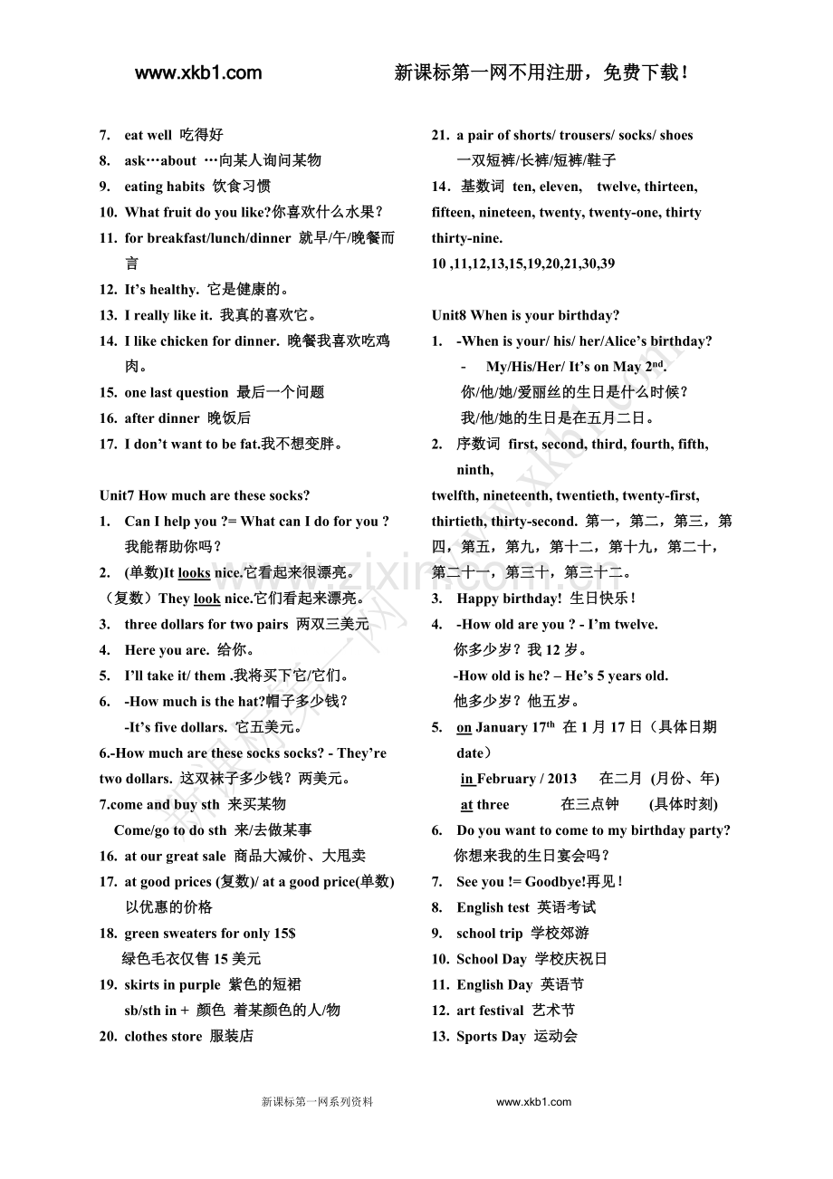 新课标英语七年级上册短语归纳.doc_第3页