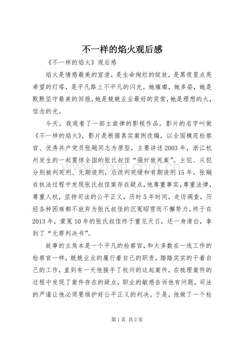 不一样的焰火观后感.docx_第1页