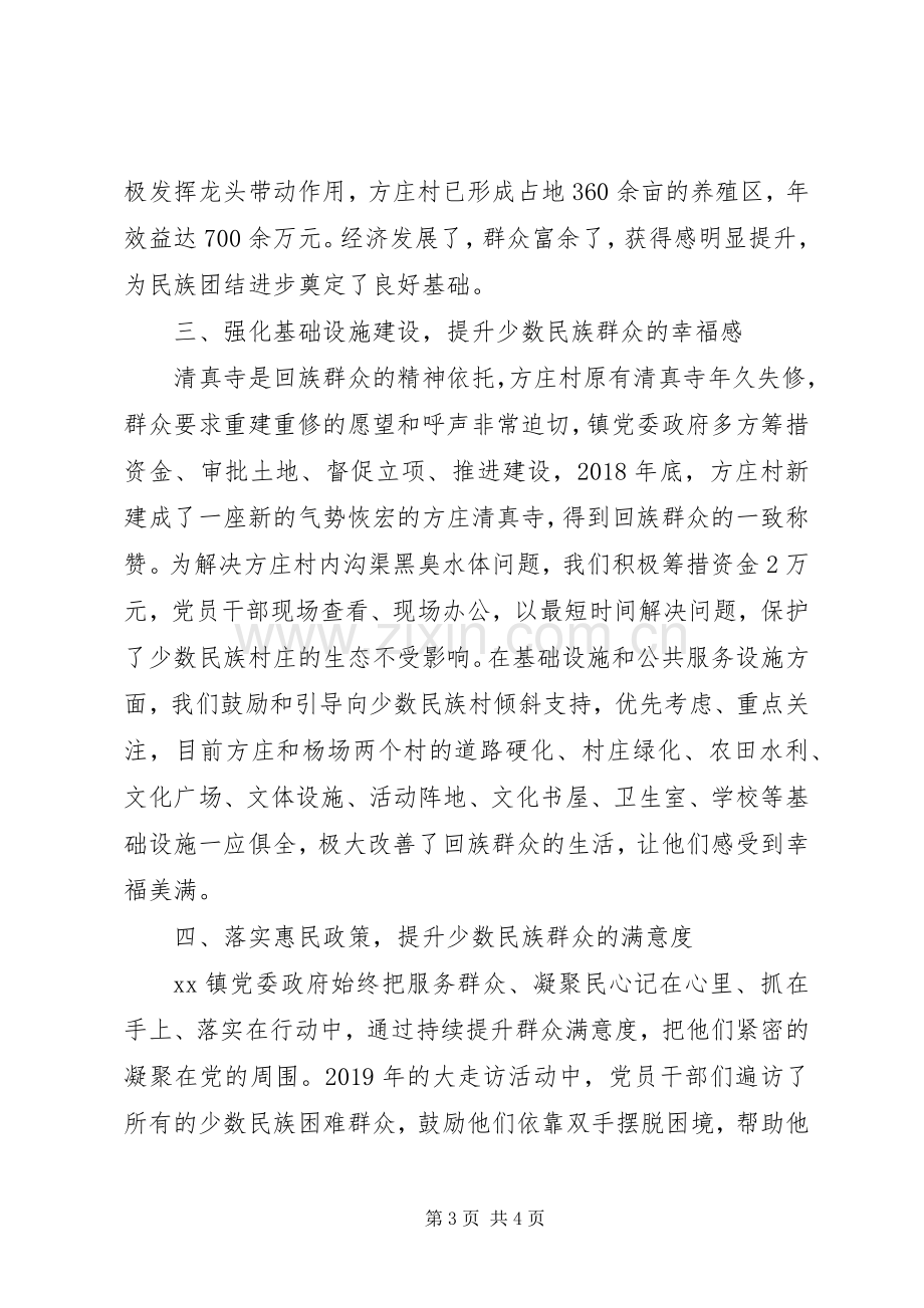 乡镇民族团结进步工作发言材料.docx_第3页