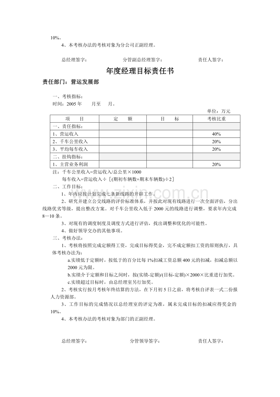 年度各部门经理目标责任书.doc_第2页