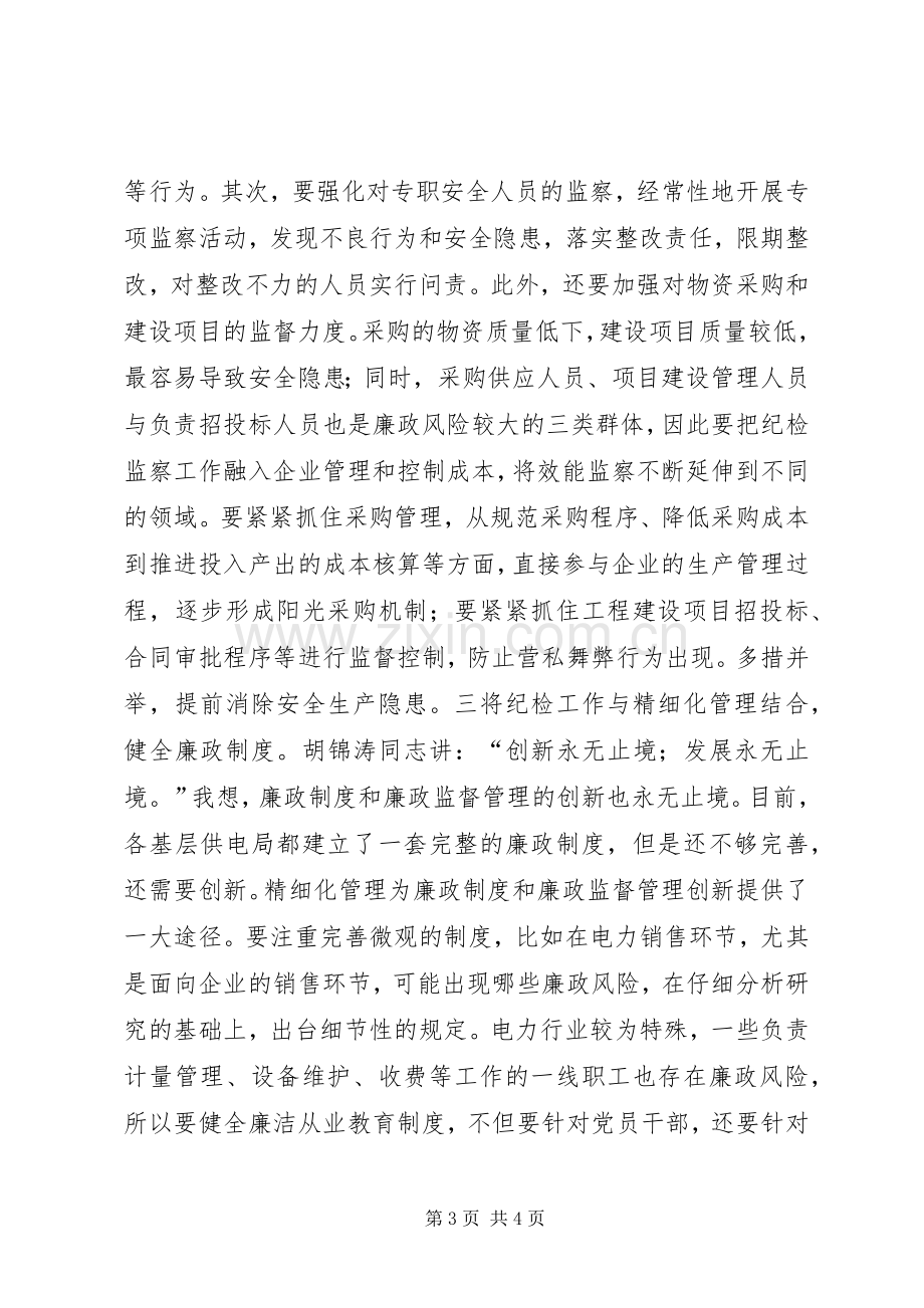 电力局纪委书记培训心得体会.docx_第3页