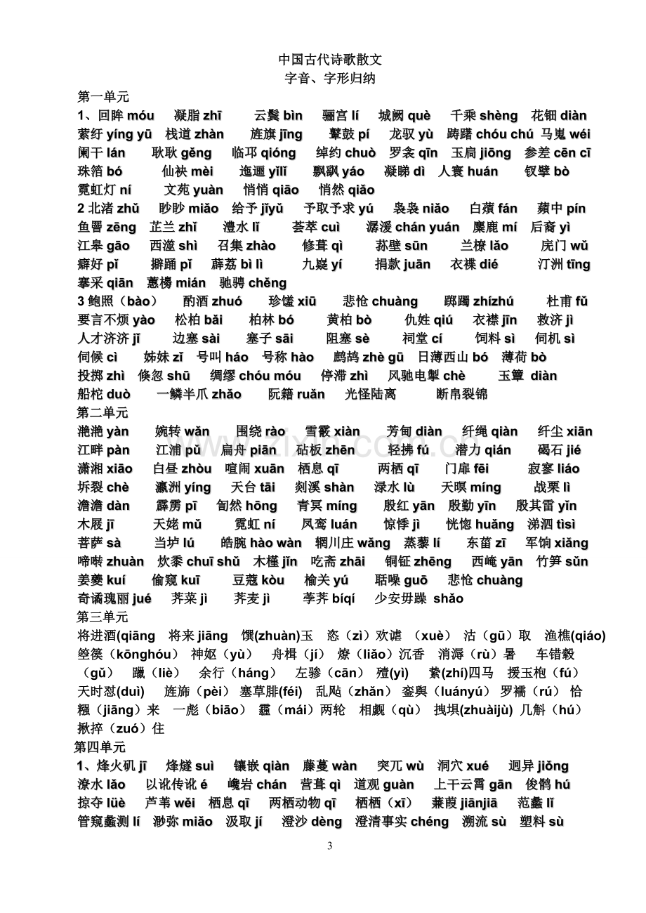 必修五选修1字音字形归纳.doc_第3页