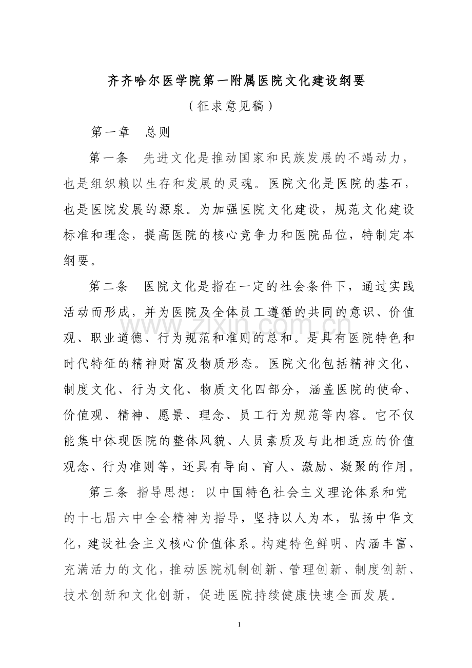 医院文化建设纲要.doc_第1页