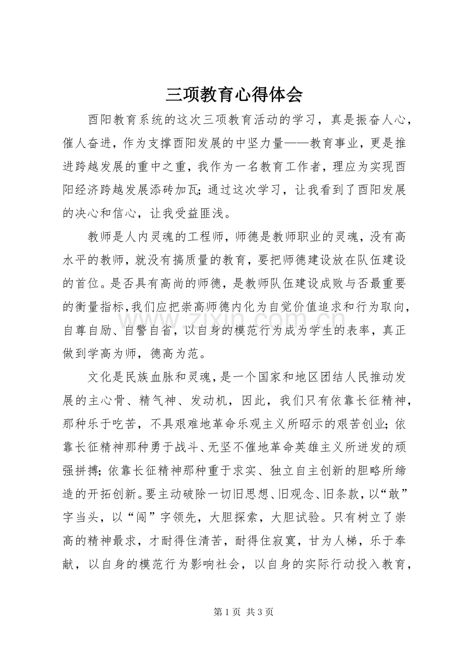 三项教育心得体会.docx_第1页