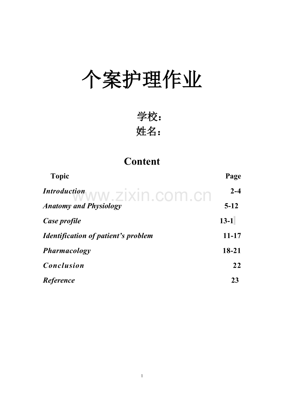 个案护理作业.doc_第1页