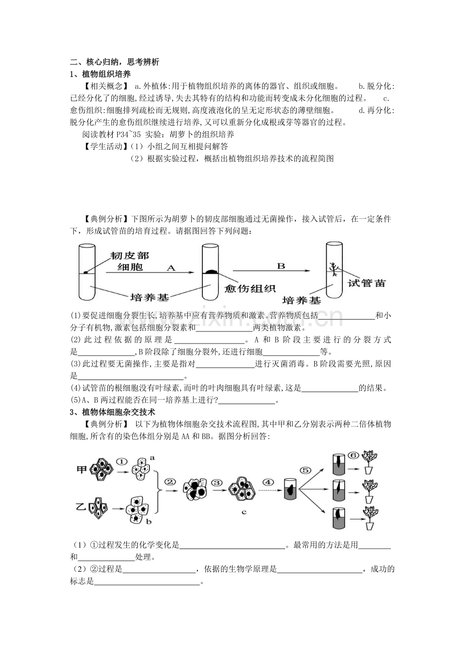 植物细胞工程学案.doc_第2页