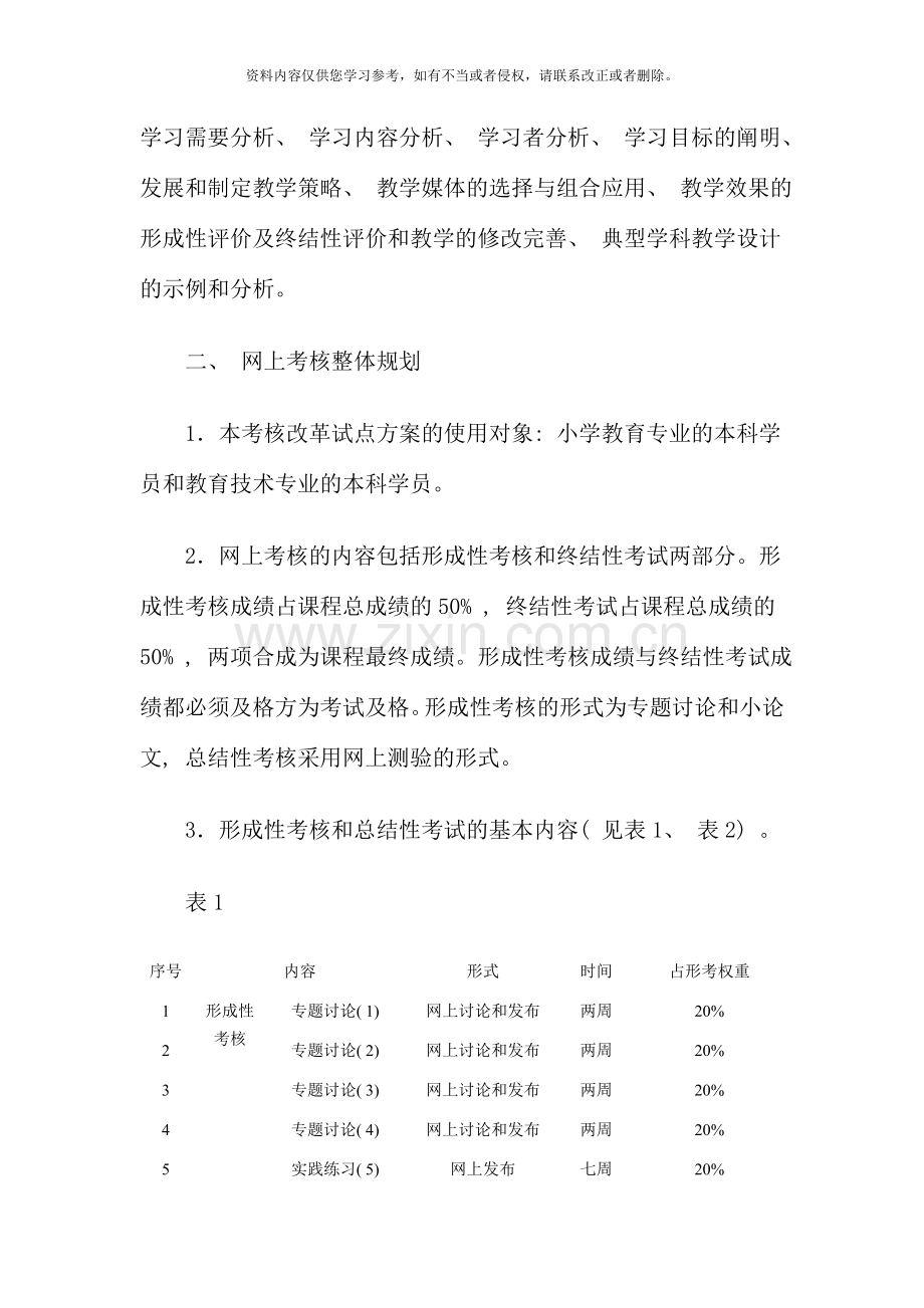 教学设计课程基于网络考核改革试点方案.doc_第2页