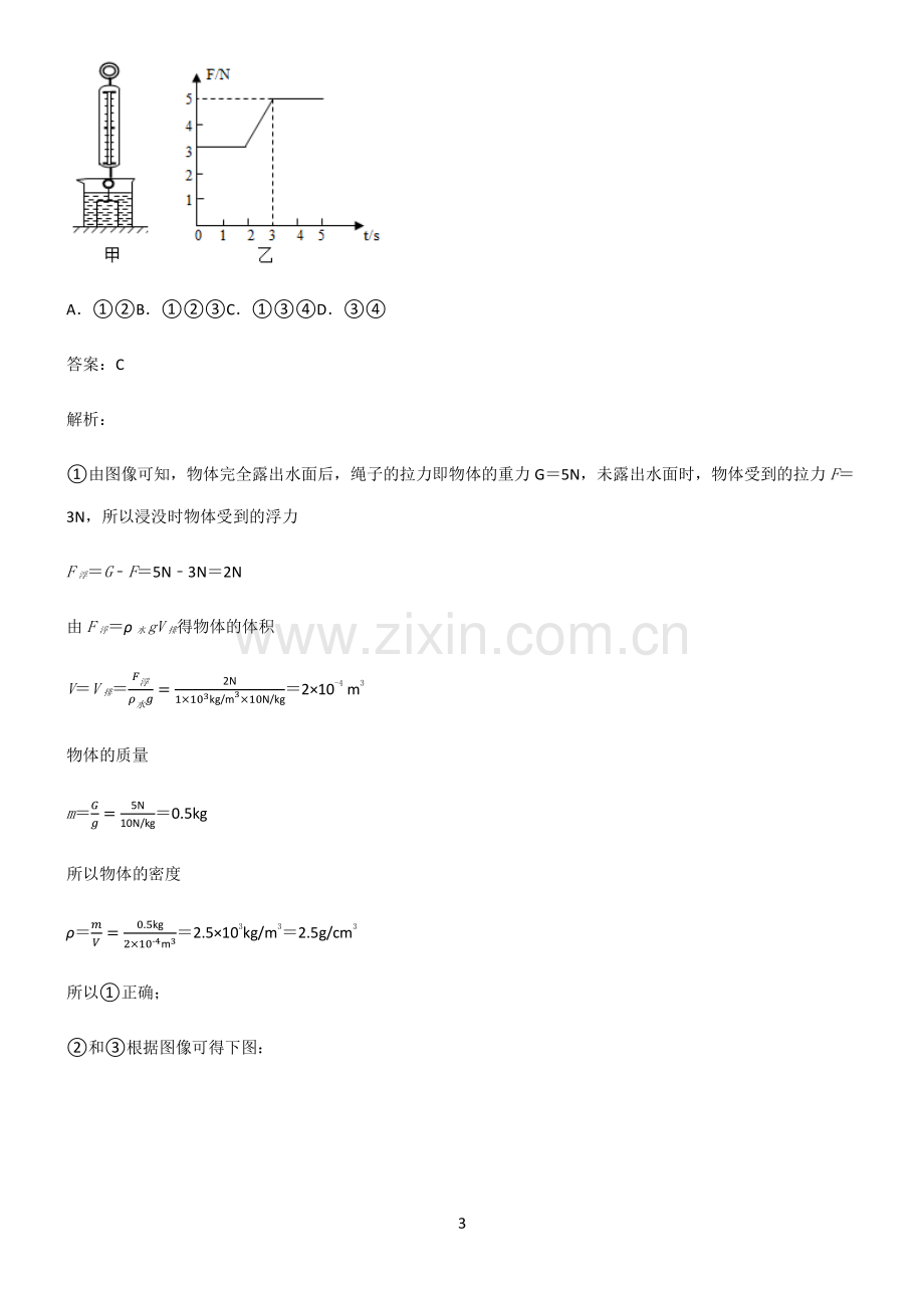 人教版2022年初中物理浮力基础知识点归纳总结.pdf_第3页