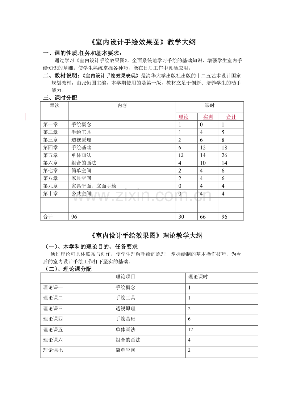 室内设计手绘教学大纲.doc_第1页