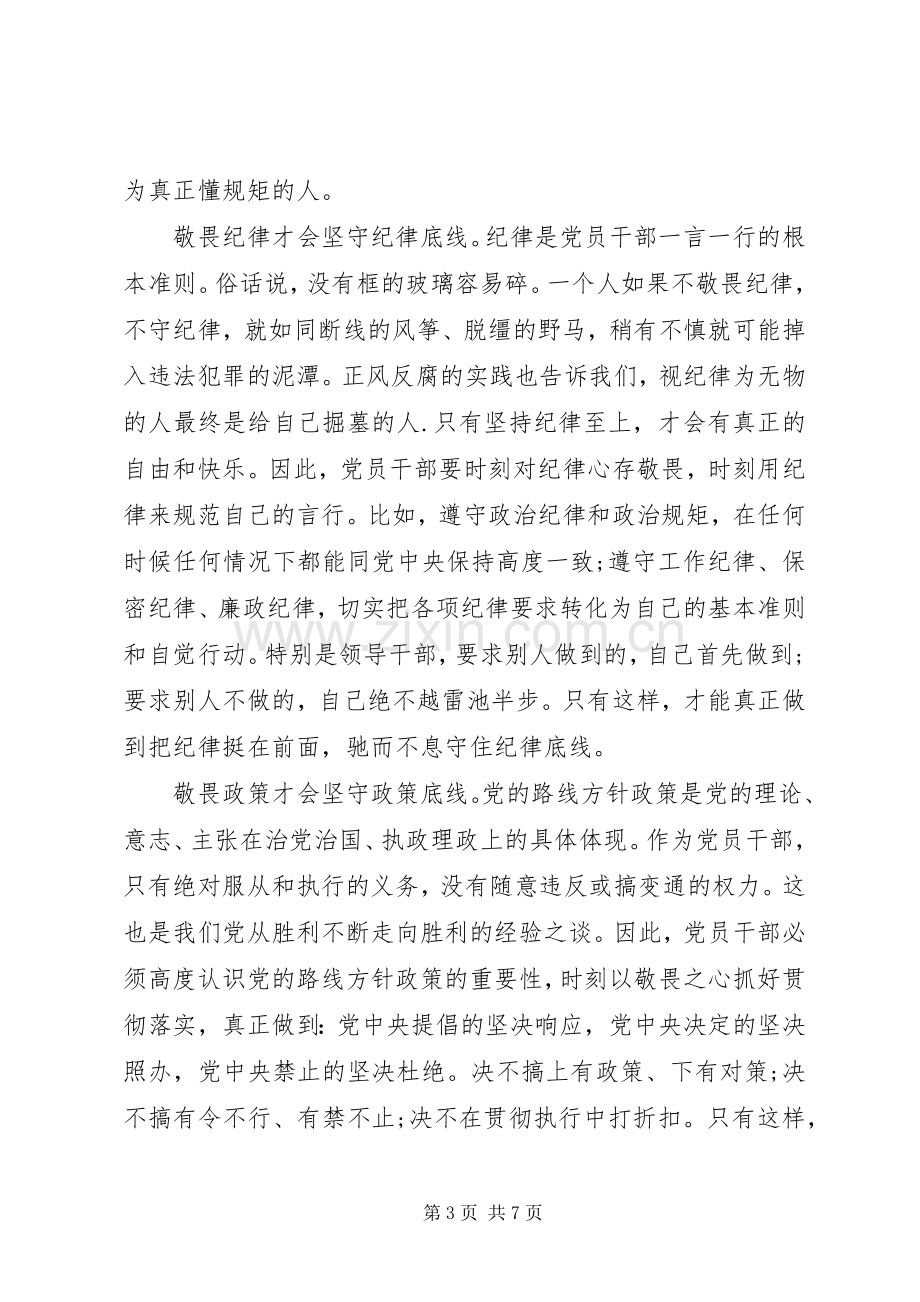 党员领导干部坚守纪律底线树立清风正气发言稿范文.docx_第3页