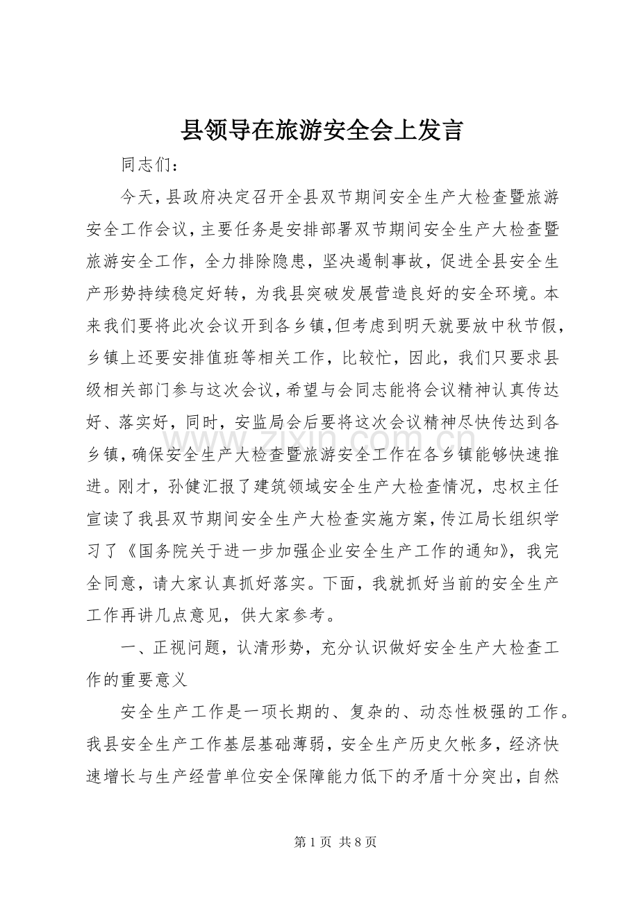 县领导在旅游安全会上发言.docx_第1页