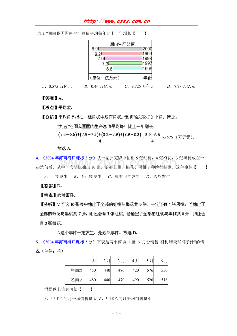 海南省2001-2012年中考数学试题分类解析专题7：统计与概率.doc_第2页