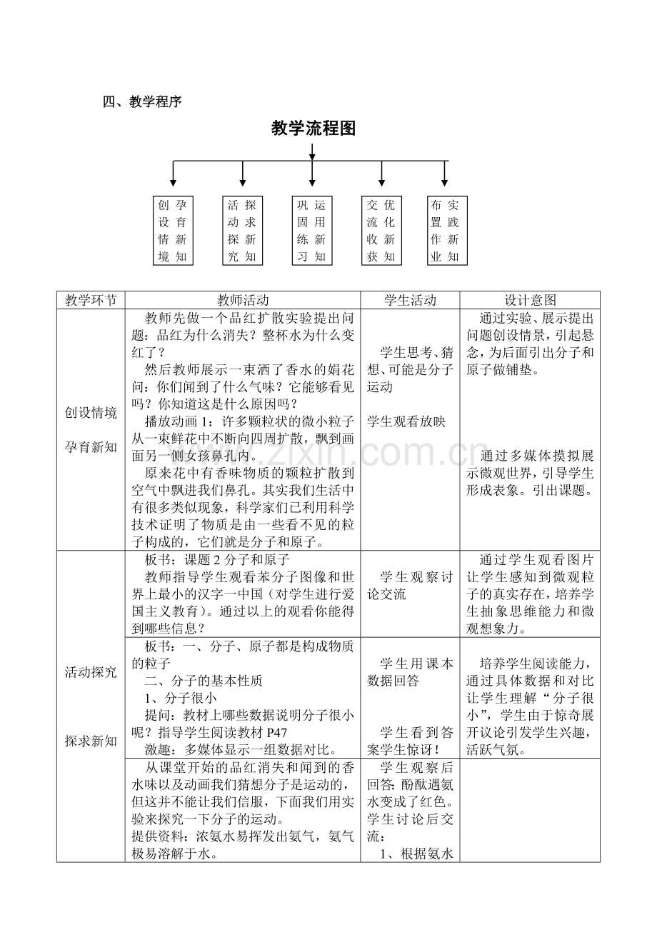 九年级化学分子和原子说课稿.doc_第3页