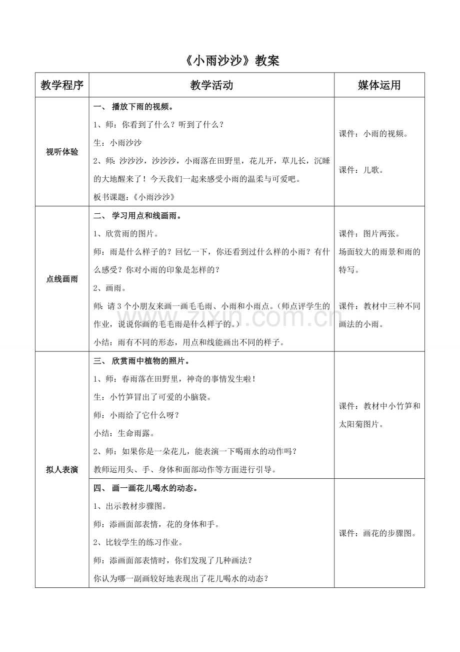 《小雨沙沙》教案3.doc_第1页