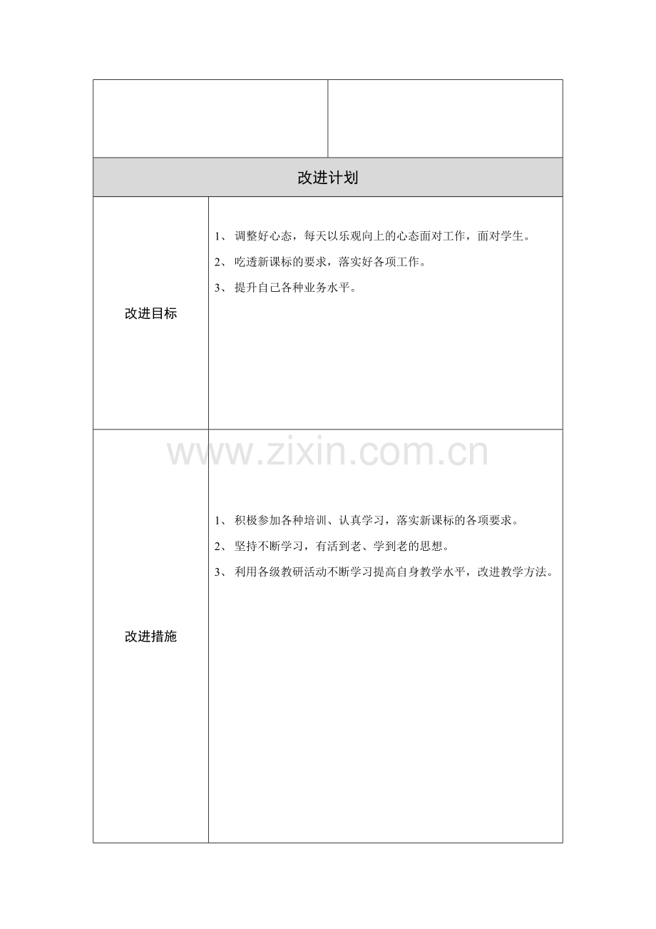 第二阶段【作业表单】1教师个人教学问题年度改进计划表单.doc_第2页