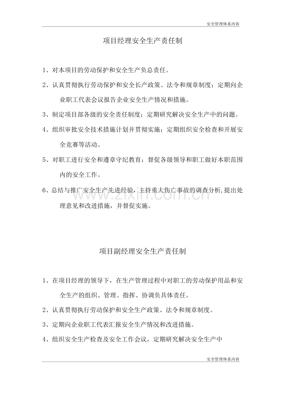 项目经理安全生产责任制.docx_第1页