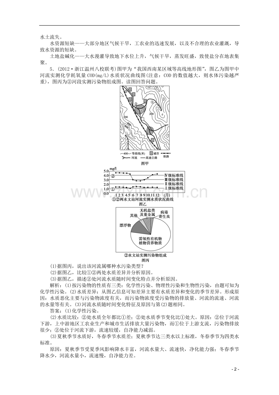 浙江省2013届高考地理一轮复习-选修Ⅵ第一讲-环境问题与环境管理考能检测-湘教版.doc_第2页