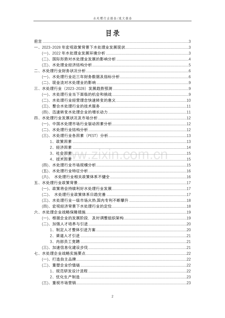 2023年水处理行业分析报告及未来五至十年行业发展报告.doc_第2页