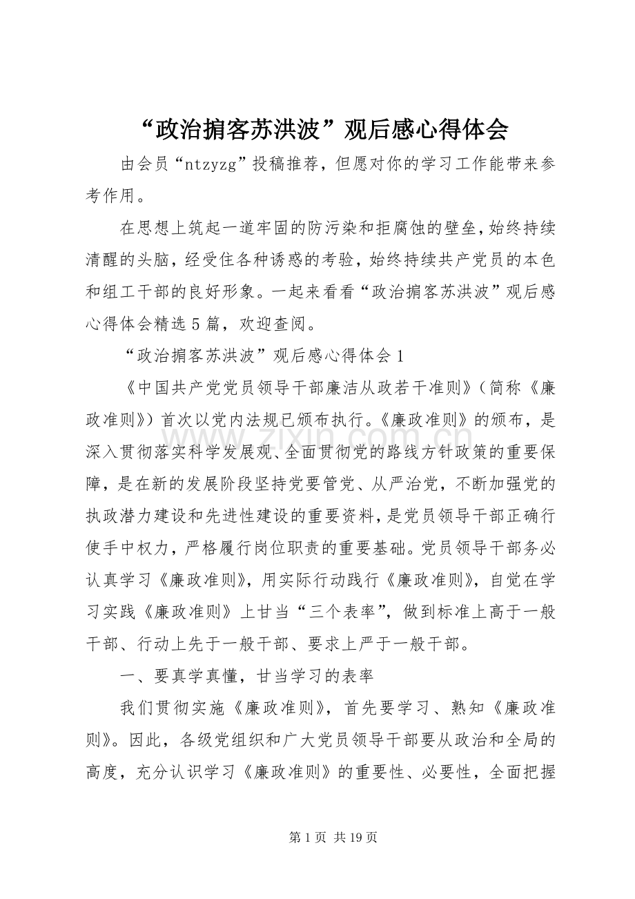 “政治掮客苏洪波”观后感心得体会.docx_第1页