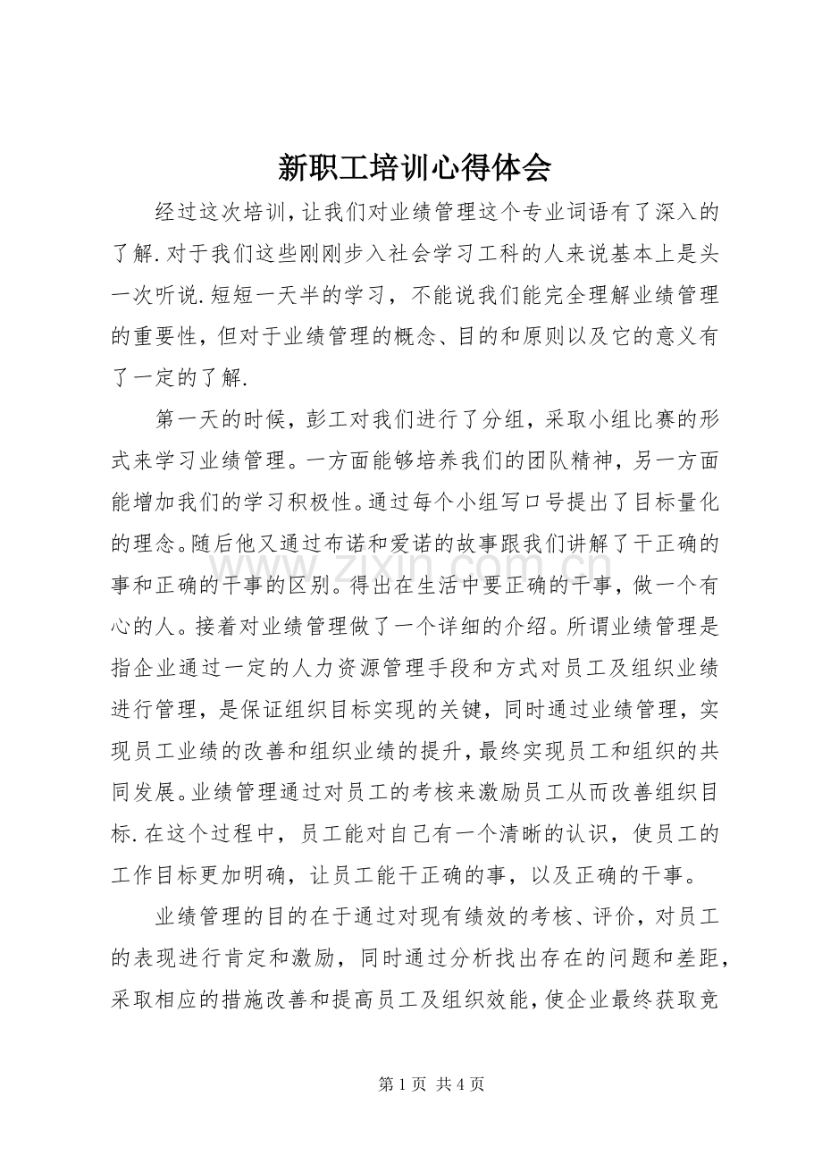 新职工培训心得体会.docx_第1页