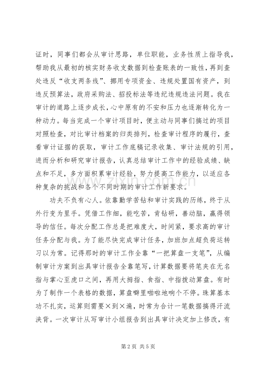 审计系统爱岗敬业征文发言稿.docx_第2页