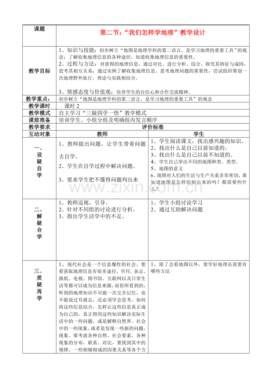 七年级地理上册-我们怎样学地理教案-湘教版.doc_第1页